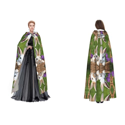 Kwjsdfea Kapuzenumhang für Erwachsene, Unisex, Satin, Cosplay, Halloween, Weihnachten, Party, Kostüme, niedliche Hasen bedruckt Kwjsdfea Kapuzenumhang für Erwachsene, Unisex, Satin, Cosplay, Halloween, Weihnachten, Party, Kostüme, niedliche Hasen bedruckt von Kwjsdfea