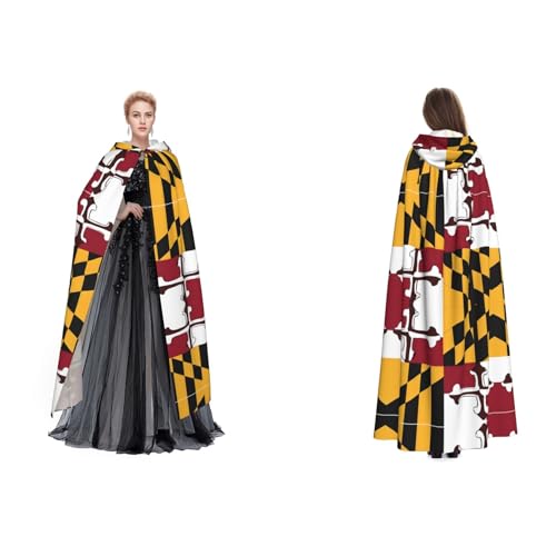 Kwjsdfea Kapuzenumhang für Erwachsene, Unisex, Satin, Cosplay, Halloween, Weihnachten, Party, Verkleidung – Flagge von Maryland bedruckt Kwjsdfea Kapuzenumhang für Erwachsene, Unisex, Satin, Cosplay, Halloween, Weihnachten, Party, Verkleidung – Flagge von Maryland bedruckt von Kwjsdfea