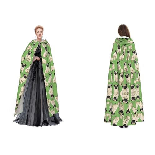 Kwjsdfea Kapuzenumhang für Erwachsene, Unisex, Satin, Cosplay, Halloween, Weihnachten, Party, Verkleidung – Imagen De Pug bedruckt Kwjsdfea Kapuzenumhang für Erwachsene, Unisex, Satin, Cosplay, Halloween, Weihnachten, Party, Verkleidung – Imagen De Pug bedruckt von Kwjsdfea