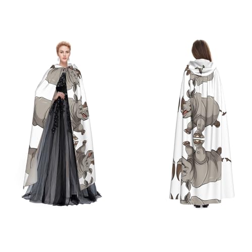 Kwjsdfea Kapuzenumhang für Erwachsene, Unisex, Satin, Cosplay, Halloween, Weihnachten, Party, Verkleidung – Tiernashorn bedruckt Kwjsdfea Kapuzenumhang für Erwachsene, Unisex, Satin, Cosplay, Halloween, Weihnachten, Party, Verkleidung – Tiernashorn bedruckt von Kwjsdfea