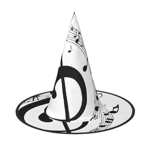 Kwjsdfea Musikdruck – vielseitiger Halloween-Hut, Hexenhut für Damen, Herren, Erwachsene, lustige und stilvolle Halloween-Party-Dekoration, 1 Stück Kwjsdfea Musikdruck – vielseitiger Halloween-Hut, Hexenhut für Damen, Herren, Erwachsene, lustige und stilvolle Halloween-Party-Dekoration, 1 Stück von Kwjsdfea