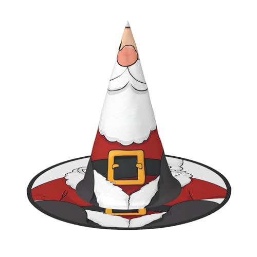 Kwjsdfea Niedlicher Weihnachtsmann-Druck, vielseitiger Halloween-Hut, Hexenhut für Damen, Herren, Erwachsene, lustige und stilvolle Halloween-Party-Dekoration, 1 Stück von Kwjsdfea