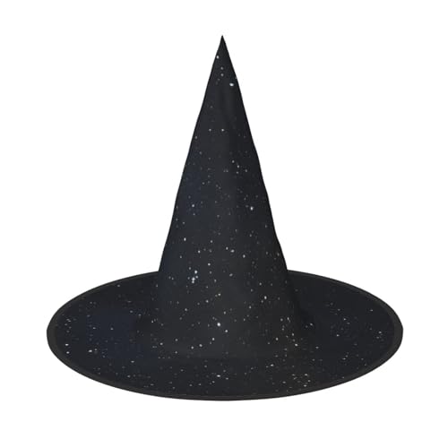 Kwjsdfea Schwarzer Glitzer-Druck, vielseitiger Halloween-Hut, Hexenhut für Damen, Herren, Erwachsene, lustige und stilvolle Halloween-Party-Dekoration, 1 Stück von Kwjsdfea