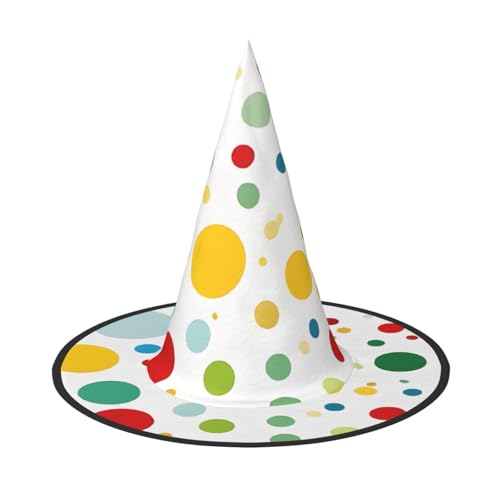 Kwjsdfea Twister Polka Dots – Vielseitiger Halloween-Hut Hexenhut für Damen, Herren, Erwachsene, lustige und stilvolle Halloween-Party-Dekoration, 1 Stück von Kwjsdfea