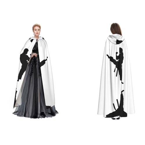 Kwjsdfea Unisex Kapuzenumhang mit Kapuze, Satin, Cosplay, Halloween, Weihnachten, Party, Kostüme, Taekwondo, Kampfsport bedruckt von Kwjsdfea