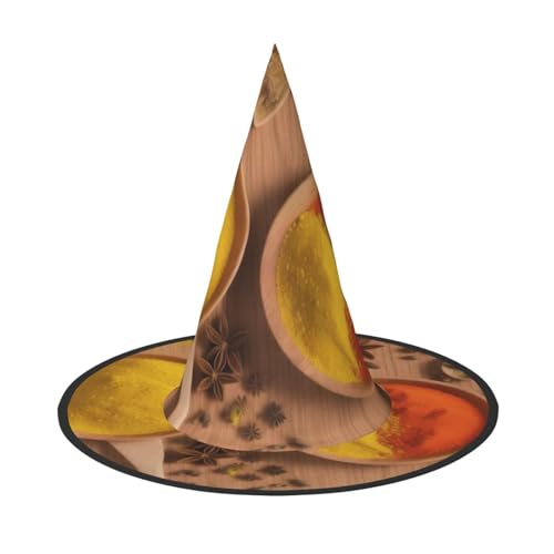Kwjsdfea Verschiedene Gewürze, bedruckte Muster, vielseitiger Halloween-Hut, Hexenhut für Damen, Herren, Erwachsene, lustige und stilvolle Halloween-Party-Dekoration, 1 Stück Kwjsdfea Verschiedene Gewürze, bedruckte Muster, vielseitiger Halloween-Hut, Hexenhut für Damen, Herren, Erwachsene, lustige und stilvolle Halloween-Party-Dekoration, 1 Stück von Kwjsdfea