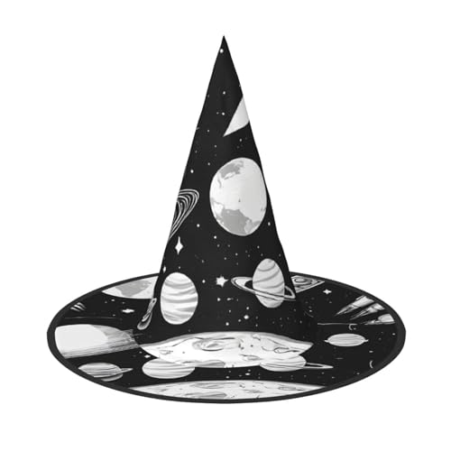 Kwjsdfea Vielseitiger Halloween-Hut mit Astronauten- und Alien-Druck, Hexenhut für Damen, Herren, Erwachsene, lustige und stilvolle Halloween-Party-Dekoration, 1 Stück von Kwjsdfea