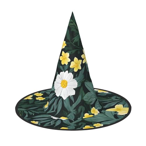 Kwjsdfea Vielseitiger Halloween-Hut mit Hawaii-Druck, Hexenhut für Damen, Herren, Erwachsene, lustige und stilvolle Halloween-Party-Dekoration, 1 Stück von Kwjsdfea