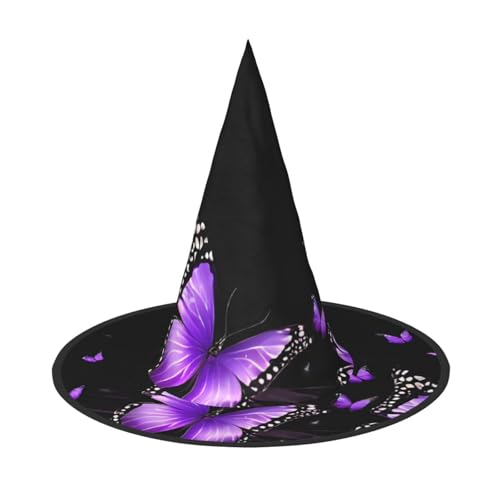 Kwjsdfea Vielseitiger Halloween-Hut mit Schmetterlings-Motiv, Hexenhut für Damen, Herren, Erwachsene, lustiger und stilvoller Halloween-Party-Dekor, 1 Stück von Kwjsdfea