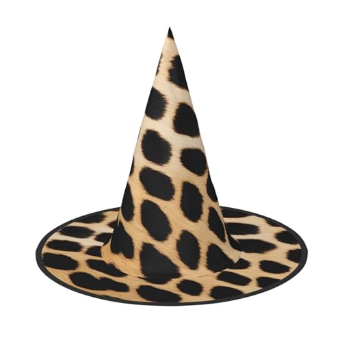 Kwjsdfea Vielseitiger Halloween-Hut mit rauem Leopardenmuster, Hexenhut für Damen, Herren, Erwachsene, lustige und stilvolle Halloween-Party-Dekoration, 1 Stück von Kwjsdfea