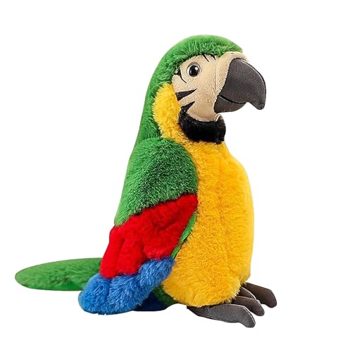 Kwuyaozmyr Vogel Papagei Plüschtier, Kuscheltier Papagei, Kawaii Papagei Plüsch, PP-Baumwolle Papagei Plüschtier, Kinder 3 Jahren,Mädchen, Jungen & Erwachsene (28cm,Grün) von Kwuyaozmyr