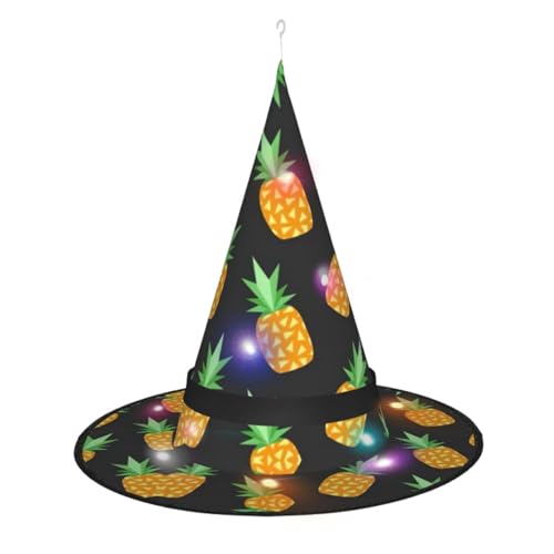 Kycvds Ananas-Halloween-Hexenhüte sind mit Lichtern verziert, die verwendet werden, um große Halloween-Partyzubehör zu dekorieren. von Kycvds