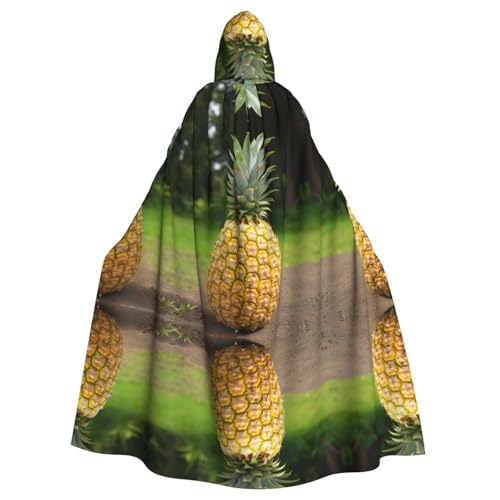 Kycvds Ananas-Kostüm für Erwachsene, tropische Früchte, Umhang mit Kapuze, lässiger Kapuzenmantel, Kapuzenmantel, Uniform von Kycvds