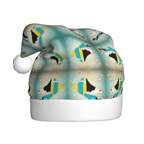 Kycvds Bahamas Positionsflagge, Karte, Weihnachtsmannmütze, Urlaub für Erwachsene, Unisex, Samt, Komfort, extra dicker Hut für Neujahr Kycvds Bahamas Positionsflagge, Karte, Weihnachtsmannmütze, Urlaub für Erwachsene, Unisex, Samt, Komfort, extra dicker Hut für Neujahr von Kycvds