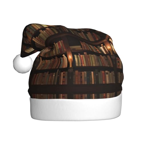 Kycvds Bibliothek Bücherregal Buch Weihnachtsmannmütze Urlaub für Erwachsene Unisex Samt Komfort Extra dicker Hut für Neujahr Kycvds Bibliothek Bücherregal Buch Weihnachtsmannmütze Urlaub für Erwachsene Unisex Samt Komfort Extra dicker Hut für Neujahr von Kycvds