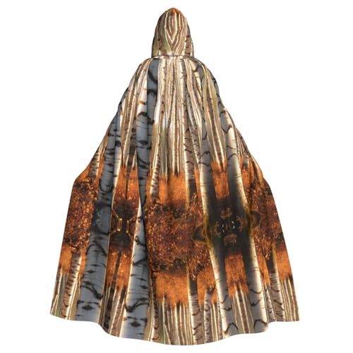 Kycvds Birkenbäume Kostüm für Erwachsene, Umhang mit Kapuze, lässiger Kapuzenmantel, Mantel, Kapuzenjacke, Uniform von Kycvds
