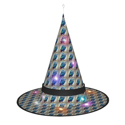 Kycvds Blaue Papageienhüte mit Halloween-Hexenhüten sind mit Lichtern verziert, die große Halloween-Partyzubehör dekorieren. Kycvds Blaue Papageienhüte mit Halloween-Hexenhüten sind mit Lichtern verziert, die große Halloween-Partyzubehör dekorieren. von Kycvds