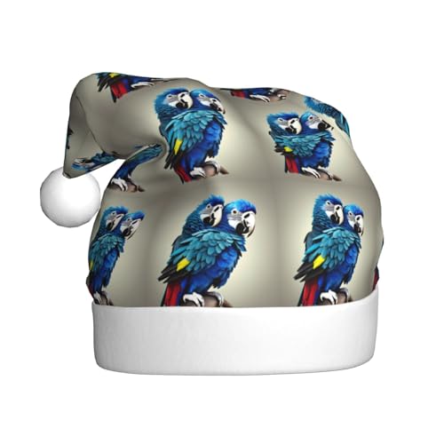 Kycvds Blauer Papageienhut, Weihnachtsmannmütze, Urlaub für Erwachsene, Unisex, Samt, Komfort, extra dick, für Neujahr Kycvds Blauer Papageienhut, Weihnachtsmannmütze, Urlaub für Erwachsene, Unisex, Samt, Komfort, extra dick, für Neujahr von Kycvds