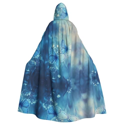 Kycvds Blaues Schmetterlingskostüm für Erwachsene, Umhang mit Kapuze, lässiger Kapuzenmantel, Kapuzenmantel, Kapuzenjacke, Uniform Kycvds Blaues Schmetterlingskostüm für Erwachsene, Umhang mit Kapuze, lässiger Kapuzenmantel, Kapuzenmantel, Kapuzenjacke, Uniform von Kycvds