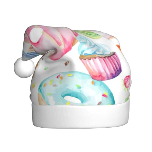 Kycvds Cupcakes Donuts Muffins Zucker Nikolausmütze Urlaub für Erwachsene Unisex Samt Komfort Extra dicker Hut für Neujahr Kycvds Cupcakes Donuts Muffins Zucker Nikolausmütze Urlaub für Erwachsene Unisex Samt Komfort Extra dicker Hut für Neujahr von Kycvds