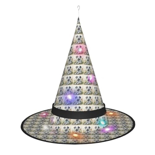 Kycvds Dalmatiner-Halloween-Hexenhüte sind mit Lichtern verziert, die große Halloween-Partyzubehör dekorieren. Kycvds Dalmatiner-Halloween-Hexenhüte sind mit Lichtern verziert, die große Halloween-Partyzubehör dekorieren. von Kycvds