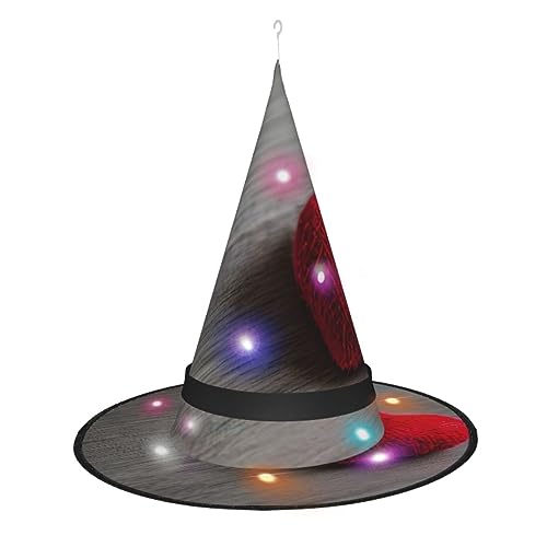Kycvds Die Halloween-Hexenhüte mit fallendem rotem Herz sind mit Lichtern verziert, die große Halloween-Partyzubehör dekorieren. von Kycvds