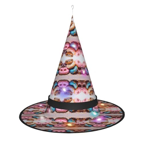 Kycvds Donuts-Halloween-Hexenhüte sind mit Lichtern verziert, die große Halloween-Partyzubehör dekorieren. Kycvds Donuts-Halloween-Hexenhüte sind mit Lichtern verziert, die große Halloween-Partyzubehör dekorieren. von Kycvds