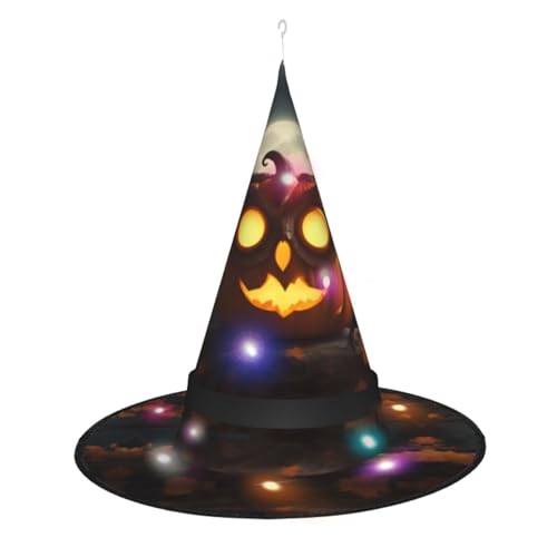 Kycvds Eule Kürbis Happy Halloween Halloween Hexenhüte sind mit Lichtern verziert, die große Halloween-Partyzubehör schmücken. Kycvds Eule Kürbis Happy Halloween Halloween Hexenhüte sind mit Lichtern verziert, die große Halloween-Partyzubehör schmücken. von Kycvds