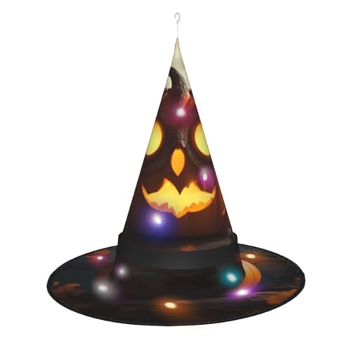 Kycvds Eule Kürbis Happy Halloween Halloween Hexenhüte sind mit Lichtern verziert, die verwendet werden, um große Halloween-Partyzubehör zu dekorieren. von Kycvds