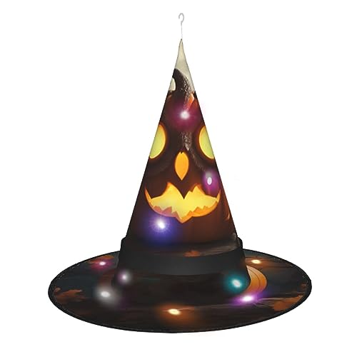 Kycvds Eule Kürbis Happy Halloween Halloween Hexenhüte sind mit Lichtern verziert, die verwendet werden, um große Halloween-Partyzubehör zu dekorieren. von Kycvds