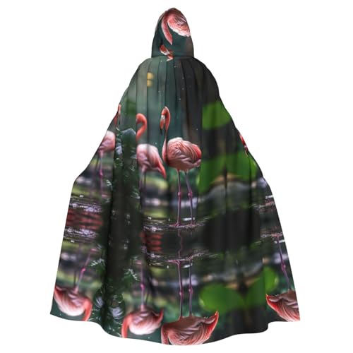 Kycvds Flamingo-Blatt-Kostüm, Erwachsenenumhang mit Kapuze, lässiger Kapuzenmantel, Mantel, Kapuzenjacke, Uniform von Kycvds