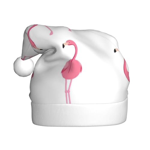 Kycvds Flamingos auf weißer Weihnachtsmannmütze, Urlaub für Erwachsene, Unisex, Samt, Komfort, extra dicker Hut für Neujahr Kycvds Flamingos auf weißer Weihnachtsmannmütze, Urlaub für Erwachsene, Unisex, Samt, Komfort, extra dicker Hut für Neujahr von Kycvds