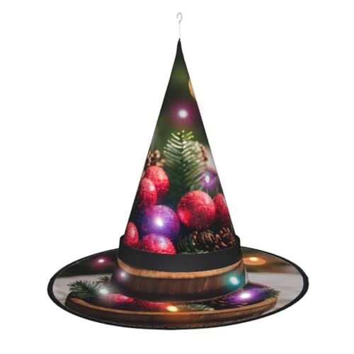 Kycvds Frohe Weihnachten Halloween Hexenhüte sind mit Lichtern verziert, die verwendet werden, um große Halloween-Partyzubehör zu dekorieren. von Kycvds