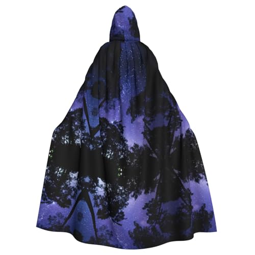 Kycvds Galaxy Starry Space Purple Starry Costume Adult Cloak With Hood Casual Hooded Robe Cloak Robe Clothing Hooded Coat Hooded Uniform von Kycvds
