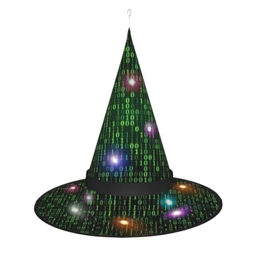 Kycvds Hacker Era Halloween-Hexenhüte sind mit Lichtern verziert, die verwendet werden, um große Halloween-Partyzubehör zu dekorieren. von Kycvds