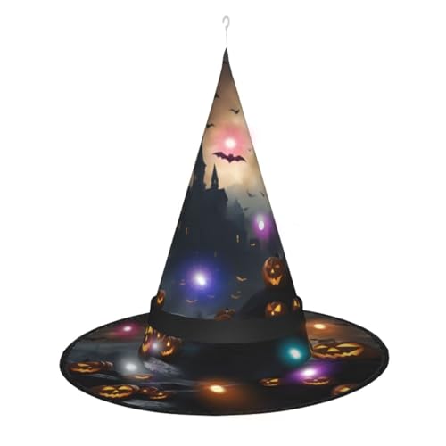 Kycvds Halloween-Fliegende Fledermäuse, 3 Halloween-Hexenhüte sind mit Lichtern verziert, die große Halloween-Partyzubehör dekorieren. Kycvds Halloween-Fliegende Fledermäuse, 3 Halloween-Hexenhüte sind mit Lichtern verziert, die große Halloween-Partyzubehör dekorieren. von Kycvds