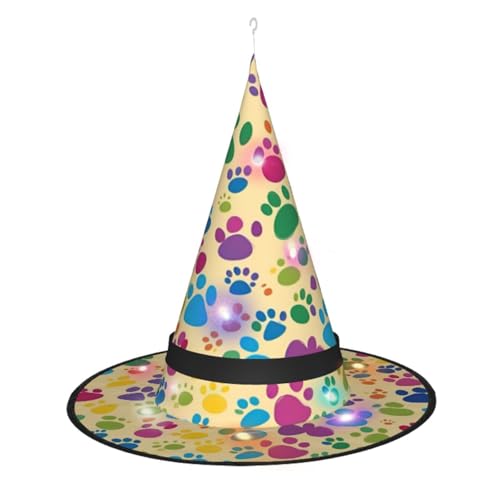 Kycvds Halloween-Hexenhüte mit Pfotenabdrücken sind mit Lichtern verziert, die verwendet werden, um große Halloween-Partyzubehör zu dekorieren. Kycvds Halloween-Hexenhüte mit Pfotenabdrücken sind mit Lichtern verziert, die verwendet werden, um große Halloween-Partyzubehör zu dekorieren. von Kycvds
