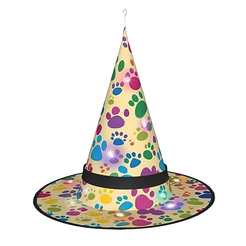 Kycvds Halloween-Hexenhüte mit Pfotenabdrücken sind mit Lichtern verziert, die verwendet werden, um große Halloween-Partyzubehör zu dekorieren. Kycvds Halloween-Hexenhüte mit Pfotenabdrücken sind mit Lichtern verziert, die verwendet werden, um große Halloween-Partyzubehör zu dekorieren. von Kycvds