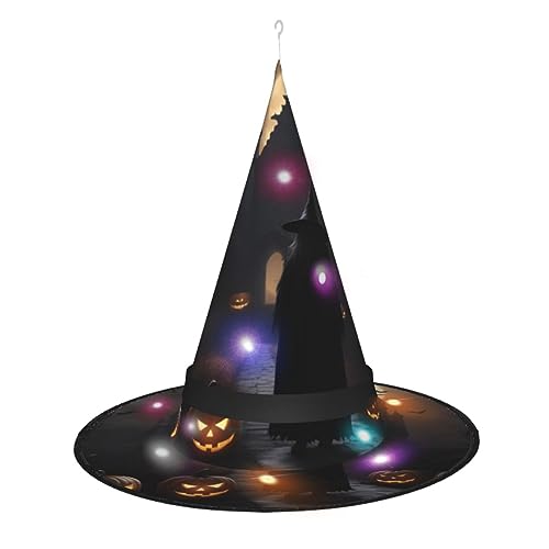Kycvds Halloween-Hexenhüte sind mit Lichtern verziert, die verwendet werden, um große Halloween-Partyzubehör zu dekorieren. von Kycvds