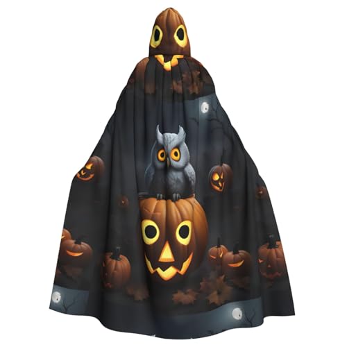 Kycvds Halloween-Kostüm mit Eule, Geist, Kürbis, 1 Kostüm, Erwachsenen-Umhang mit Kapuze, lässiger Kapuzenmantel, Kapuzenmantel von Kycvds