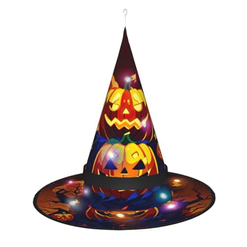 Kycvds Halloween-Kürbis-Hexenhüte sind mit Lichtern verziert, die große Halloween-Partyzubehör dekorieren. Kycvds Halloween-Kürbis-Hexenhüte sind mit Lichtern verziert, die große Halloween-Partyzubehör dekorieren. von Kycvds