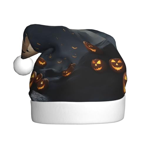 Kycvds Halloween fliegende Fledermäuse 3 Weihnachtsmannmütze, Urlaub für Erwachsene, Unisex, Samt, Komfort, extra dicker Hut für Neujahr Kycvds Halloween fliegende Fledermäuse 3 Weihnachtsmannmütze, Urlaub für Erwachsene, Unisex, Samt, Komfort, extra dicker Hut für Neujahr von Kycvds
