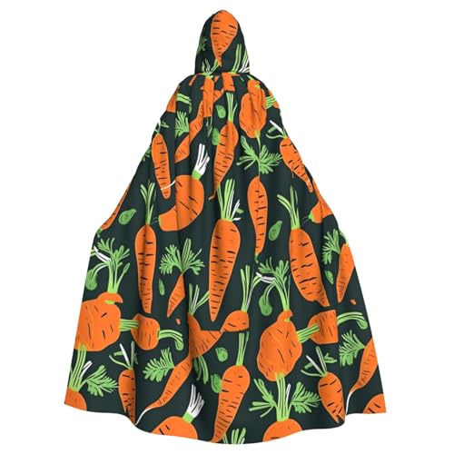 Kycvds Happy Carrot nahtloses Muster Kostüm Erwachsene Umhang mit Kapuze Casual Kapuzenmantel Kapuzenmantel Kapuzenuniform von Kycvds