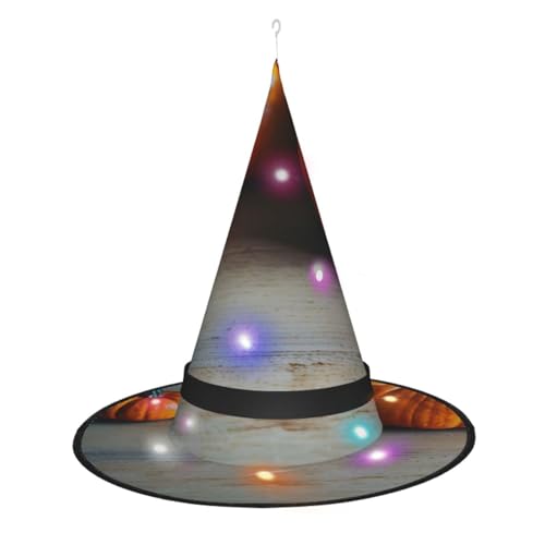 Kycvds Herbst-Kürbis-Hexenhüte sind mit Lichtern verziert, die verwendet werden, um große Halloween-Partyzubehör zu dekorieren. von Kycvds