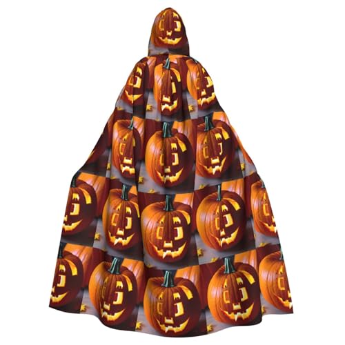 Kycvds Herbst-Kürbis-Kostüm für Erwachsene, Umhang mit Kapuze, lässiger Kapuzenmantel, Umhang, Kleidung, Kapuzenmantel, Kapuzenuniform von Kycvds