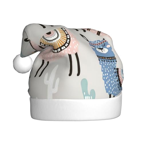 Kycvds Lama, Kaktus, Weihnachtsmannmütze, Urlaub für Erwachsene, Unisex, Samt, Komfort, extra dicker Hut für Neujahr Kycvds Lama, Kaktus, Weihnachtsmannmütze, Urlaub für Erwachsene, Unisex, Samt, Komfort, extra dicker Hut für Neujahr von Kycvds