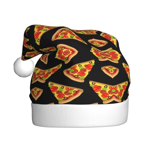 Kycvds Leckere Pizza-Weihnachtsmannmütze, Urlaub für Erwachsene, Unisex, Samt, Komfort, extra dicker Hut für Neujahr Kycvds Leckere Pizza-Weihnachtsmannmütze, Urlaub für Erwachsene, Unisex, Samt, Komfort, extra dicker Hut für Neujahr von Kycvds