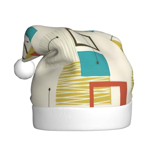 Kycvds Mid Century Moderne Weihnachtsmannmütze, Urlaub für Erwachsene, Unisex, Samt, Komfort, extra dicker Hut für Neujahr Kycvds Mid Century Moderne Weihnachtsmannmütze, Urlaub für Erwachsene, Unisex, Samt, Komfort, extra dicker Hut für Neujahr von Kycvds
