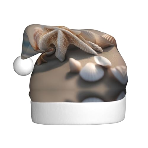 Kycvds Muschel-Seestern-Weihnachtsmannmütze, Urlaub für Erwachsene, Unisex, Samt, Komfort, extra dick, für Neujahr Kycvds Muschel-Seestern-Weihnachtsmannmütze, Urlaub für Erwachsene, Unisex, Samt, Komfort, extra dick, für Neujahr von Kycvds