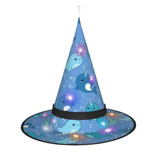 Kycvds Niedliche Halloween-Hexenhüte sind mit Lichtern verziert, die verwendet werden, um große Halloween-Partyzubehör zu dekorieren. von Kycvds